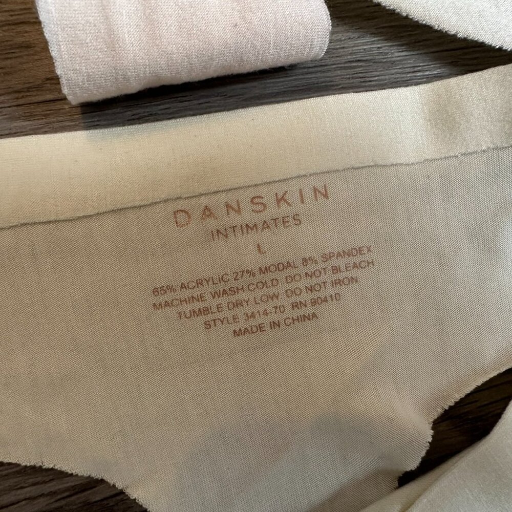 NEW Danskin 5 Pack No-Show Thongs - White / Maroon / Pink / Coral / Yellow - Picture 4 of 4